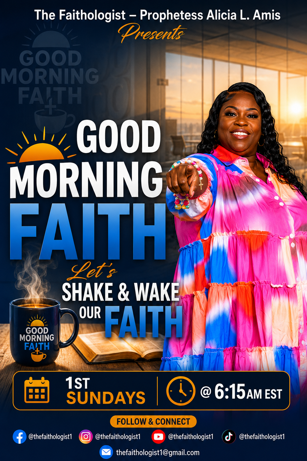 Good Morning Faith flyer — 1st Sunday of every month at 6:15 AM ET
